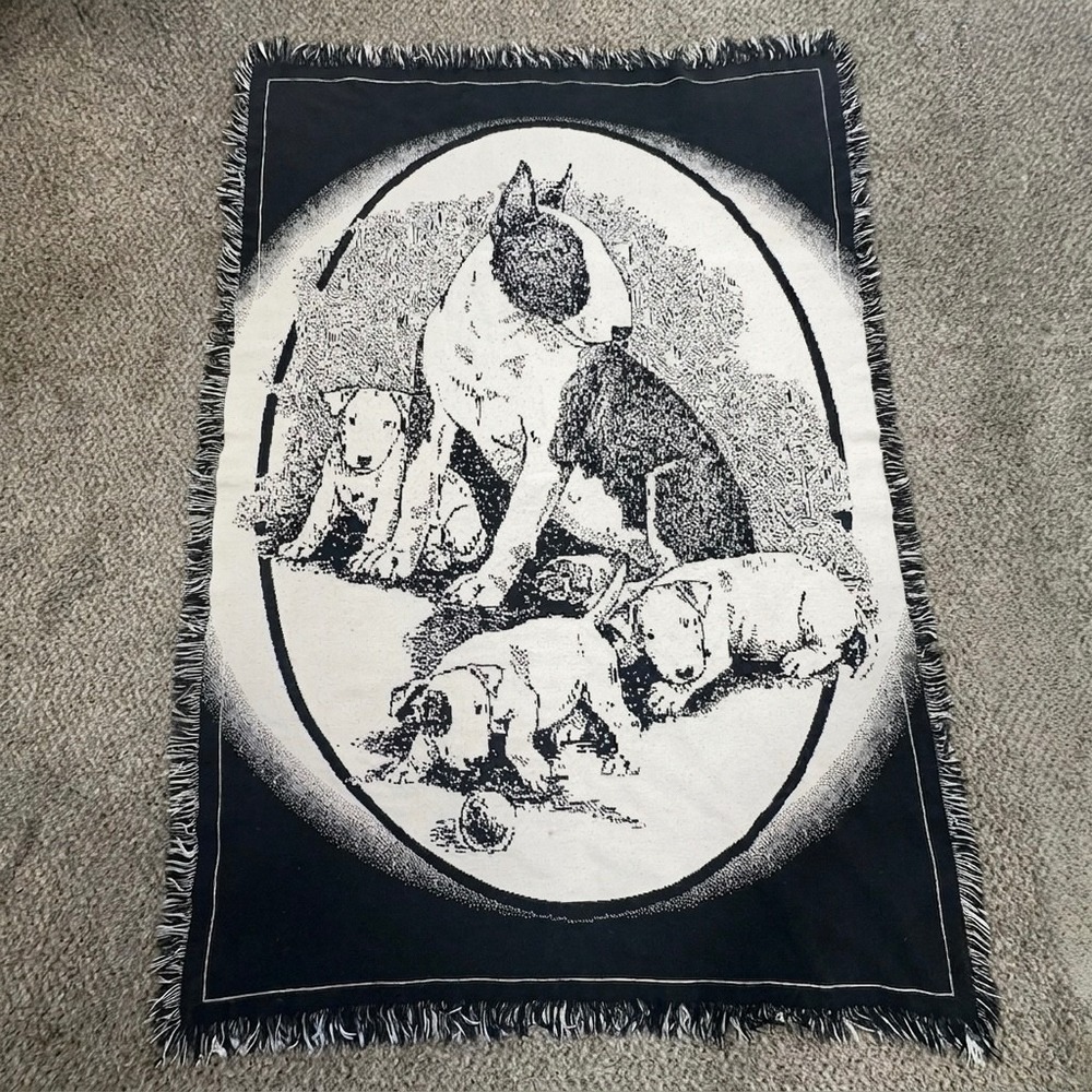 Pure Country Weavers Bull Terrier Dog 46x65 Tapestry Throw Blanket 100% Cotton